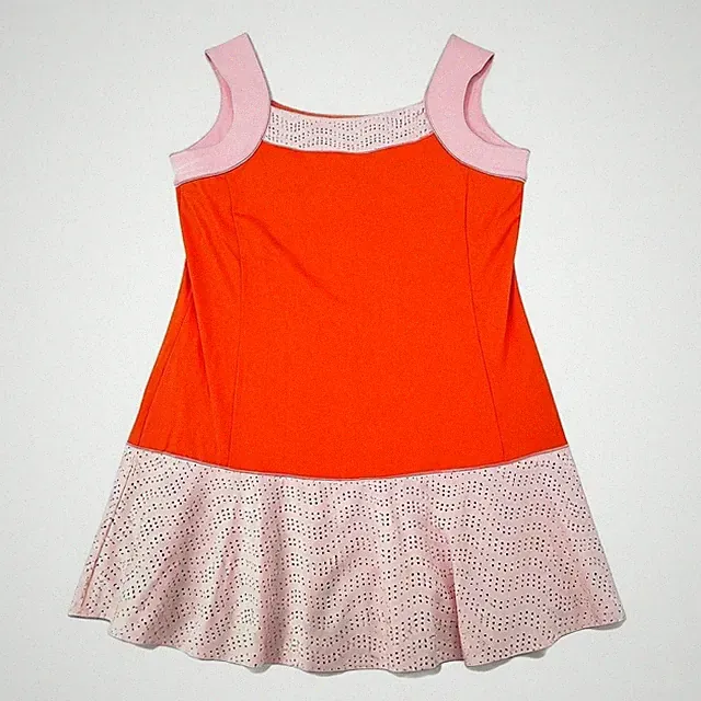 NEW Tail Red Tank Dress W Flounce Perforated Skirt Size L Tennis Golf - AC
