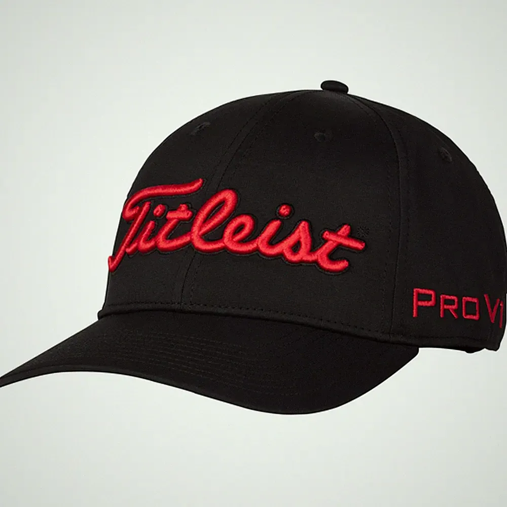 NEW Titleist Tour Performance Black/Red Adjustable Golf Hat/Cap