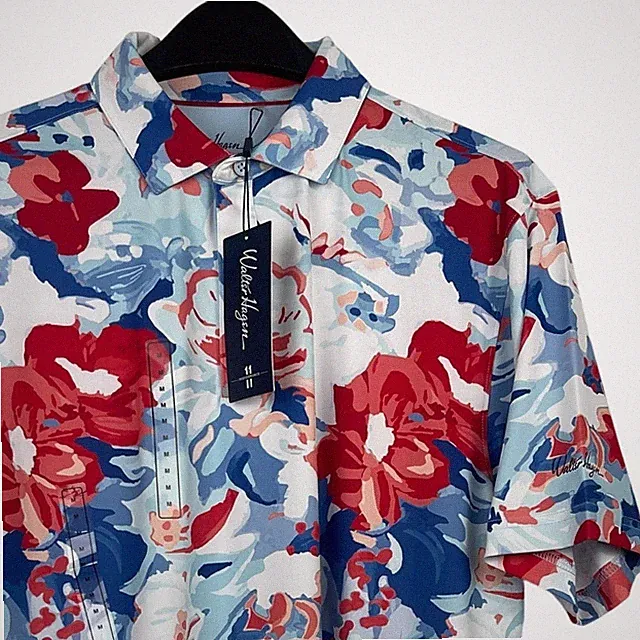 NEW Walter Hagen Performance 11 Mens M Short Sleeve Golf Polo Guoache Floral