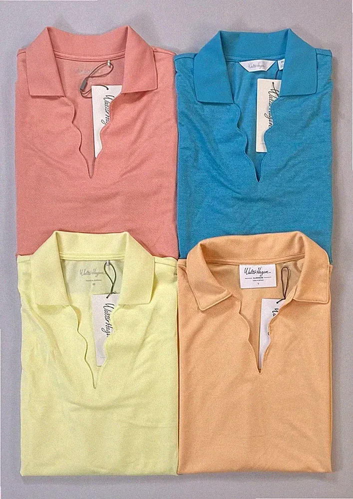 NEW Women's Walter Hagen Clubhouse Scallop Sleeveless Polo Shirt
