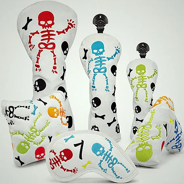 Newly Skull Skeleton Golf Headcover for Driver Fairway Wood Hybrid Iron Putter