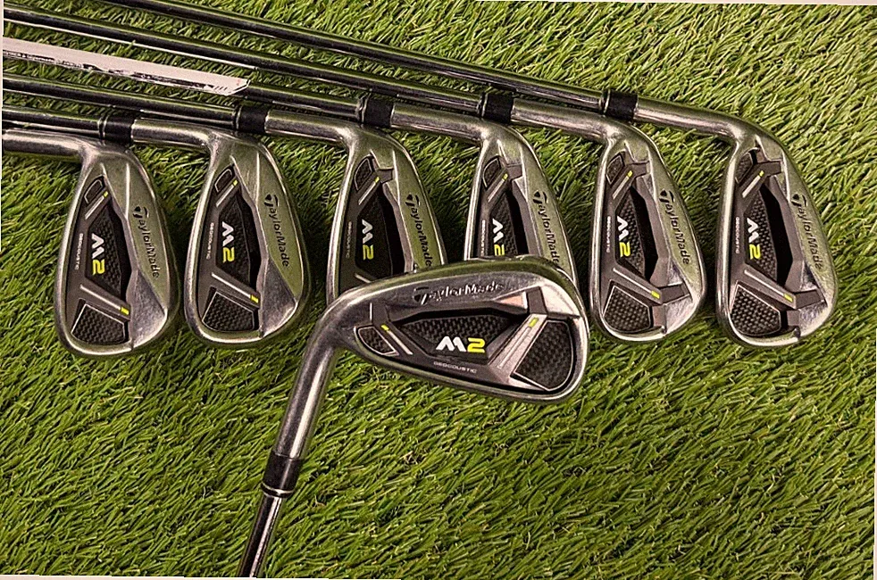 *Nice* TaylorMade M2 Iron Set 4-PW Left Hand | Reax 88 Stiff Flex Steel