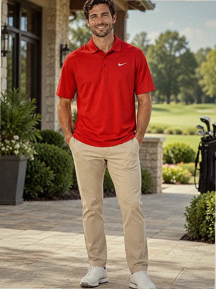 Nike Dri-FIT Men's Red Short Sleeve Polo Shirt XL