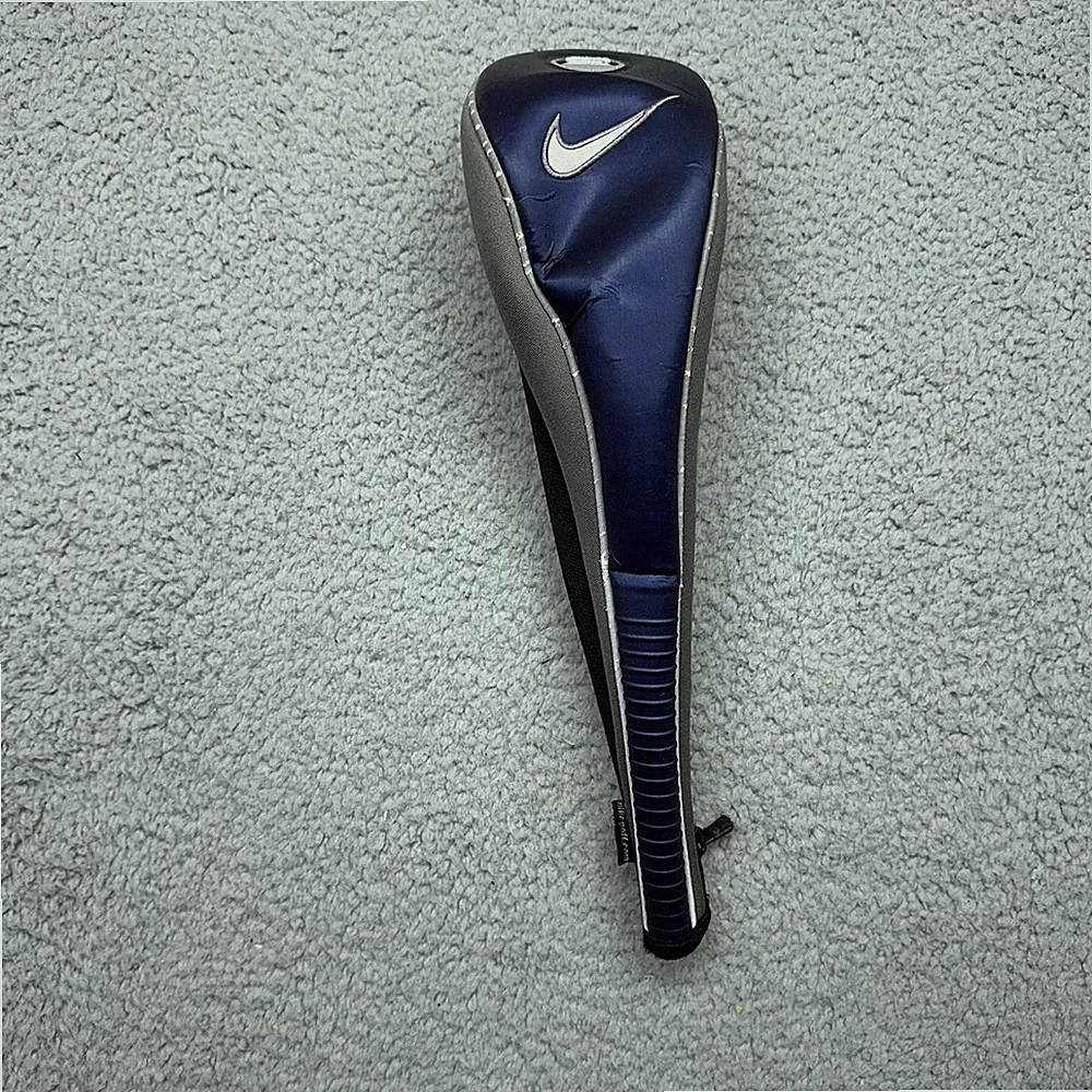Nike Golf Large Blue Grey Black Golf Club Driver Head cover w/ Zipper Closure