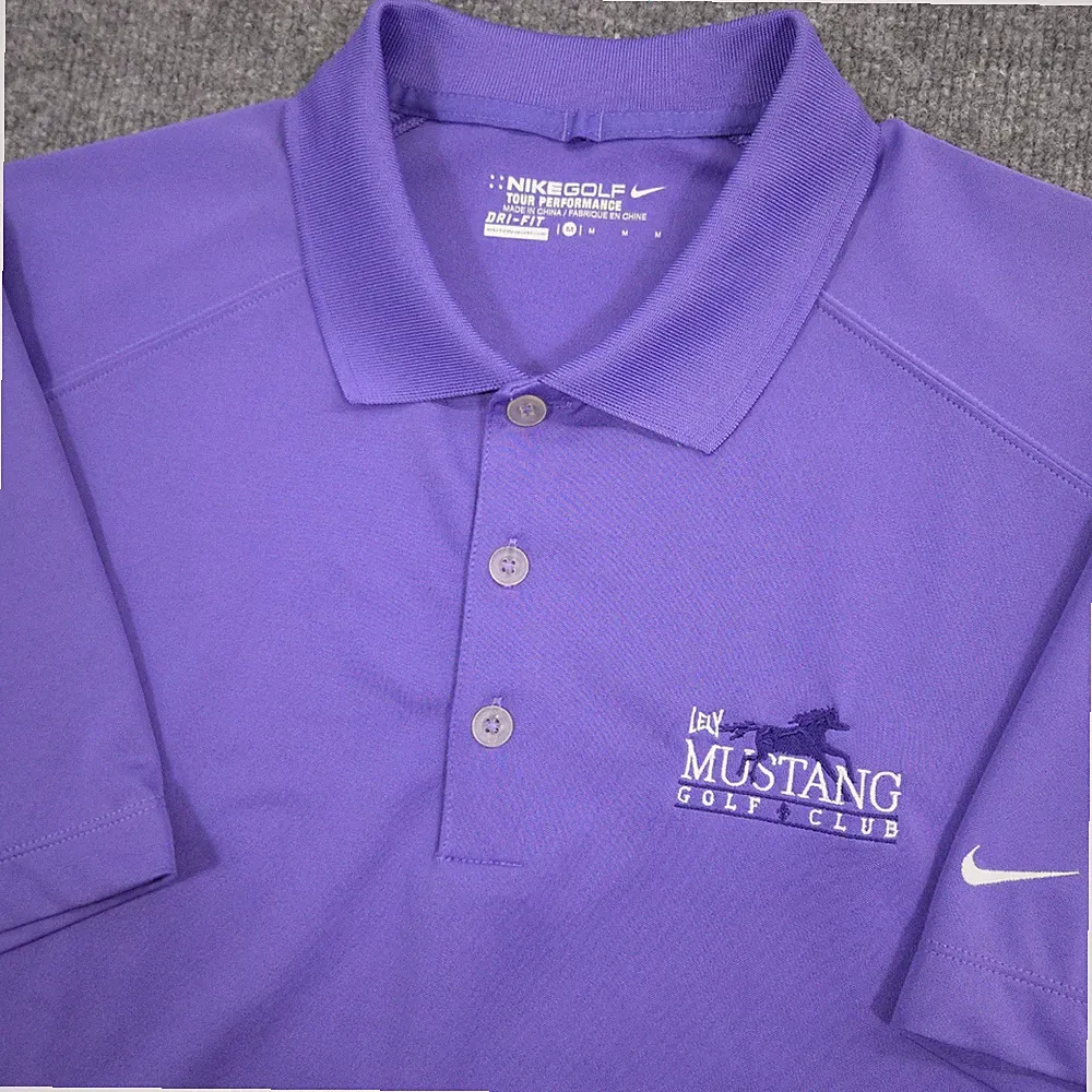 Nike Golf Tour Performance Polo Shirt Mens Medium Purple Lely Mustang Golf Club