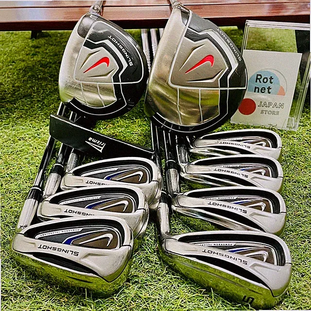 NIKE Slingshot Golf Club Set 10pc 1W 3W Irnos 5-9 PW SW UniFlex Steel RH Men
