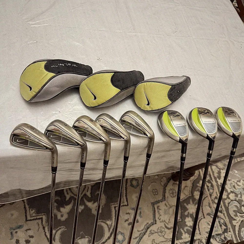 Nike Slingshot HL Hybrids + Irons Golf Set UST RFlex Graphite Shaft RH 7 Clubs