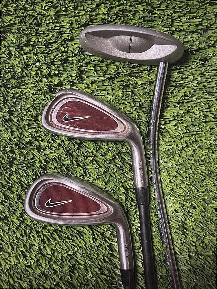 Nike Steel Jr. Junior Kids Golf Clubs Set 3 Pc Putter, PW, Mid Irons RH Youth