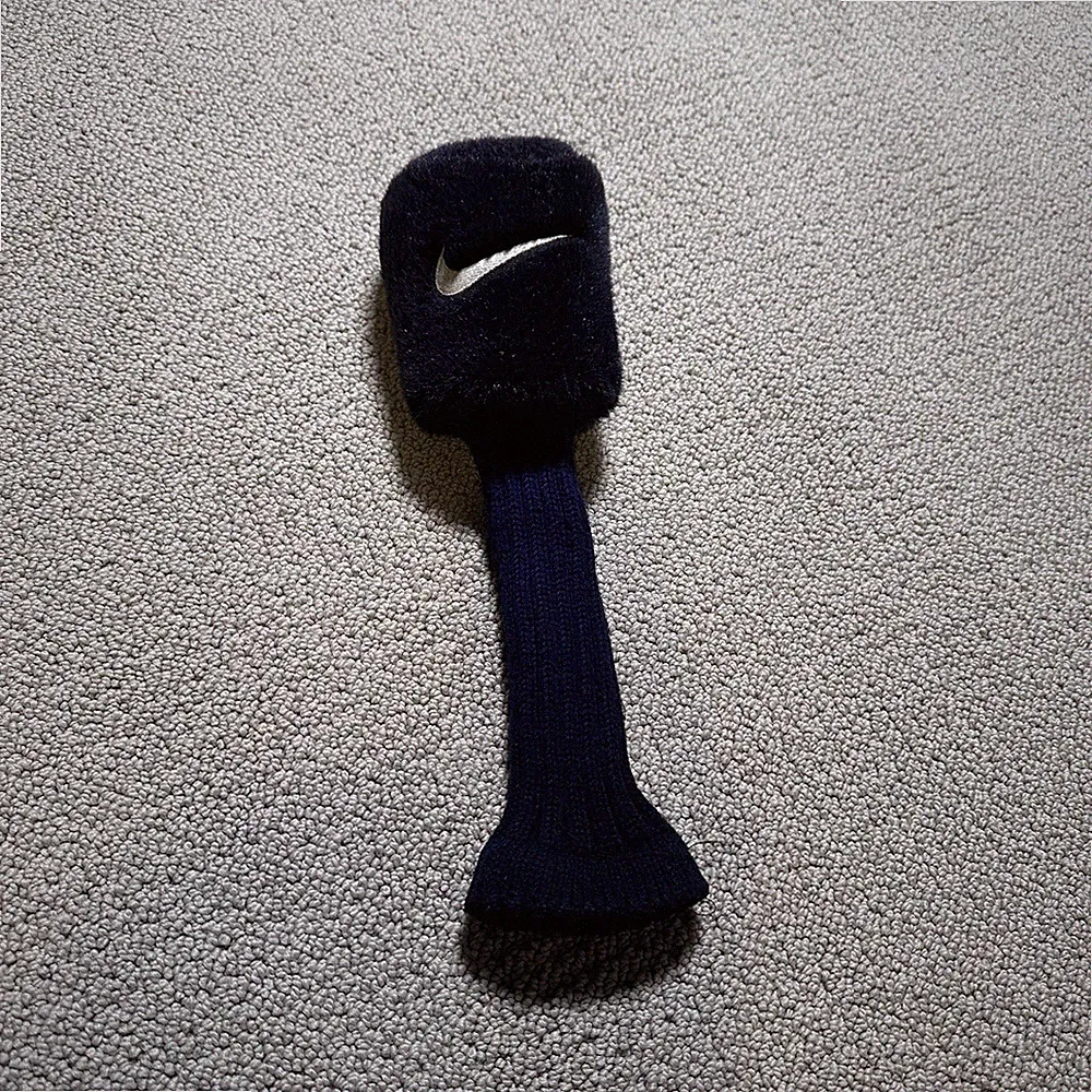 Nike Vintage Golf Club Head Cover Plush Fuzzy Navy Blue Rare Swoosh Logo Woods