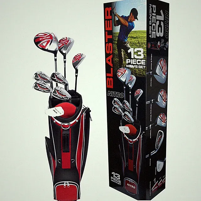 Nitro Men’s Blaster 13-Piece Right-Handed Golf Club Set with Carry Bag and Headc