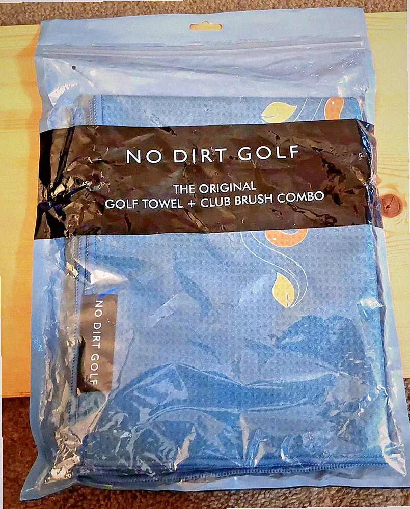 No Dirt Golf Towel "The Original" Golf Towel + Club Brush Combo 39 X 16