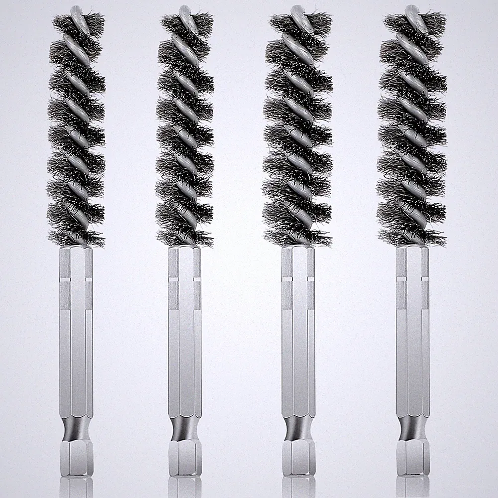 Nogeqi 4 Pack Golf Club Hosel Brush, Stainless Steel Wire Brush Silver