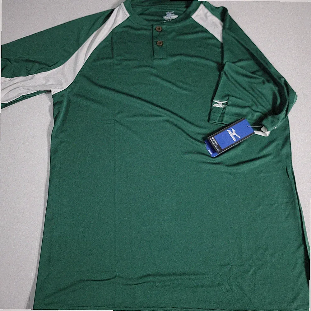 NWT Sz Medium Mizuno DryLite Baseball/Golf 1/4 Button Shirt Lightweight Green