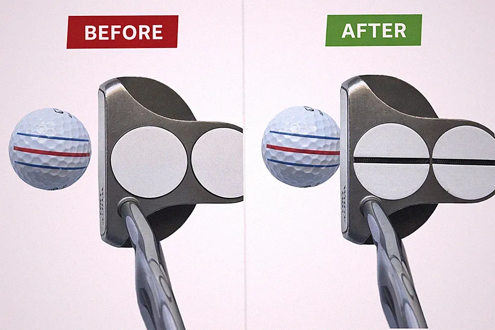 Odyssey 2 Ball Putter Alignment Line Insert Upgrade White Hot Golf Aid