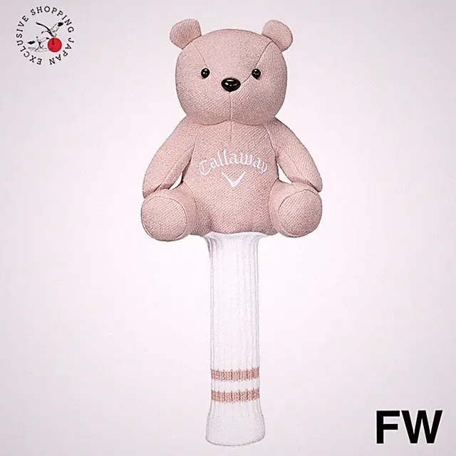 Odyssey Golf Bear Fairway Wood Head Cover 26 JM Plush Cute Sock Type Pink New