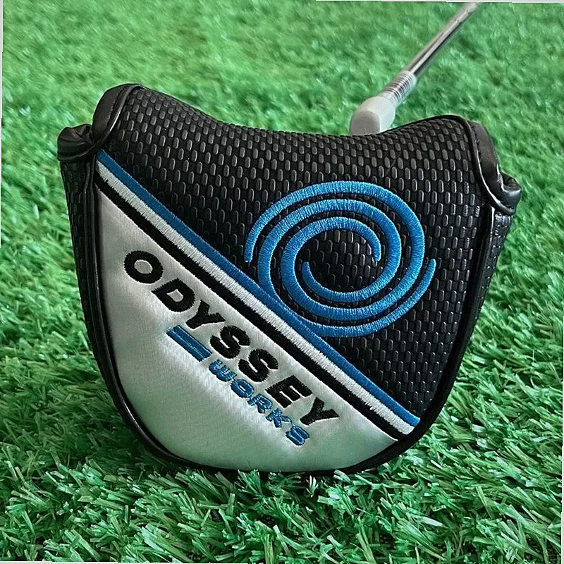 Odyssey Golf Club Mallet Magnetic Closure Putter Head Cover Black Gray & Blue