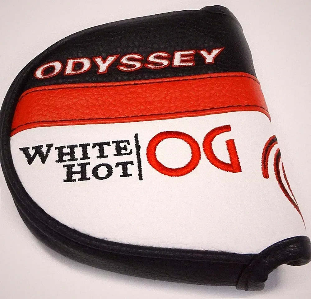 Odyssey Golf White Hot OG Mid Mallet Putter Head Cover White Black