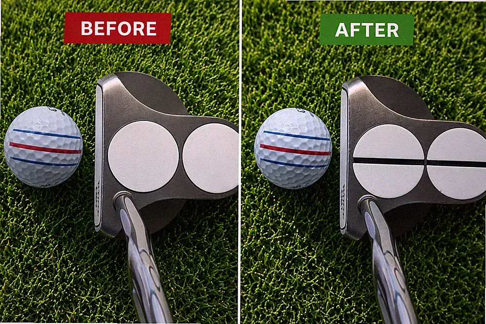 Odyssey White Hot 2 Ball Putter - Alignment Line Insert Upgrade Golf Aid