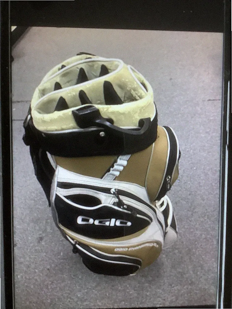 Ogio Golf Cart Bag 15 Way Club Dividers 9 Zipper Pockets Strap &”Hoodie” RainCOV