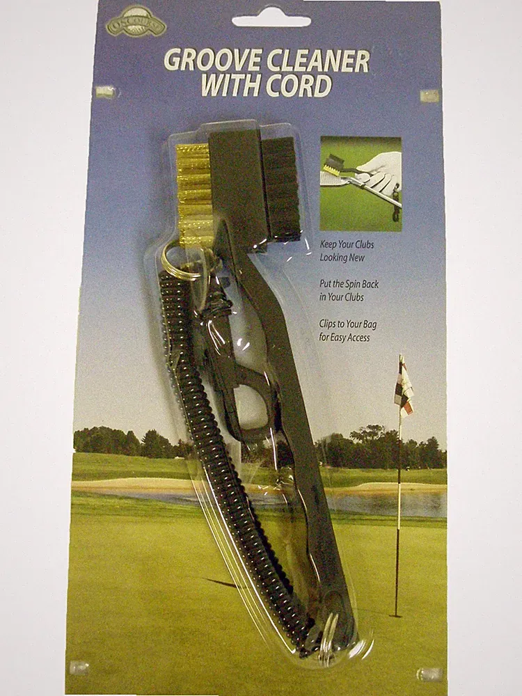 On Course Golf Club Cleaner (Brush with Cord And Bag Clip) NEW