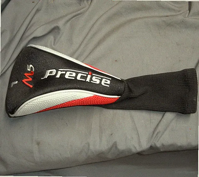 Original Precise M5 Golf Driver Club Head Cover White Black Red Emboidered VGC