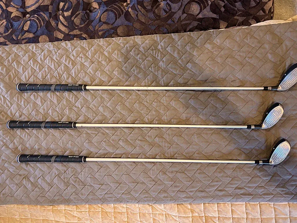 Orlimar golf clubs LEFT HANDED; set of 7,8,9 Escape irons with hybrid type heads