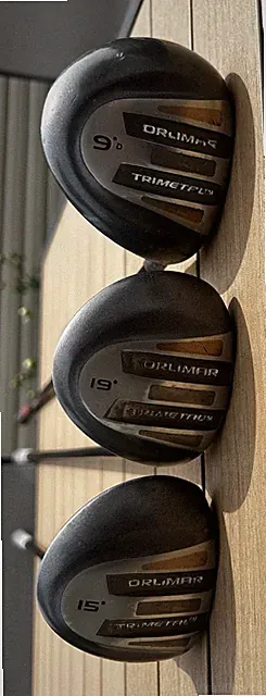ORLIMAR TRIMETAL 9*/15*/19* WOOD SET R-HAND ULTRALITE GRAPHITE STRONG SHAFTS