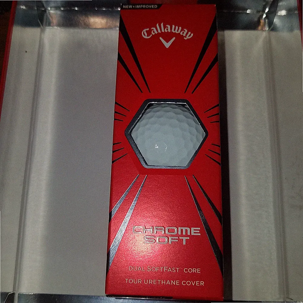 Pack of 3 Callaway Chrome Soft Golf Balls Tour Performance With Soft Feel White