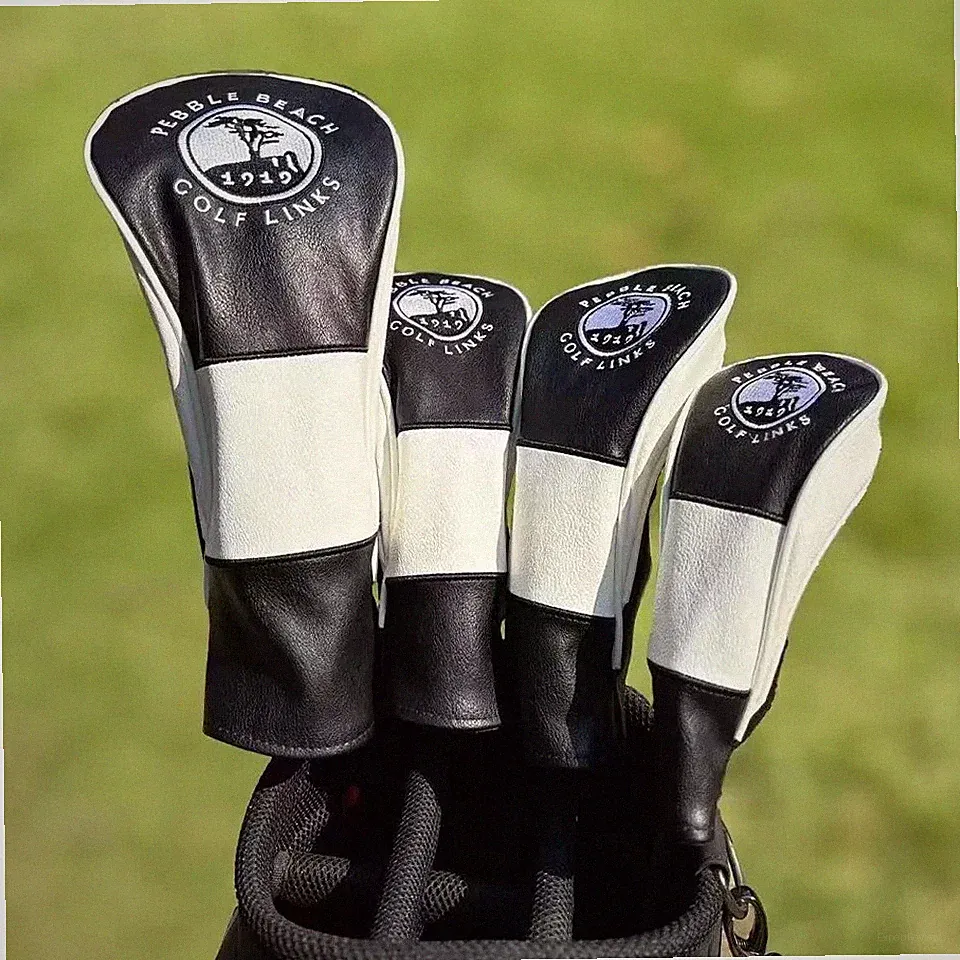 PEBBLE BEACH Golf Club Headcovers Driver Fairway Woods Hybrid Covers Set 135UT/.