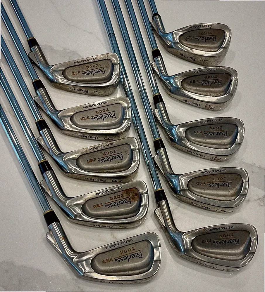 Peerless Tour PHD 3-9, PW, SW, LW Golf Iron Set Precision Steel Shafts +1/2"