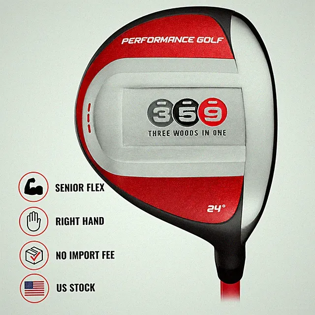 Performance Golf 359 Super 9-Wood Fairway Hybrid Senior Flex Right Hand