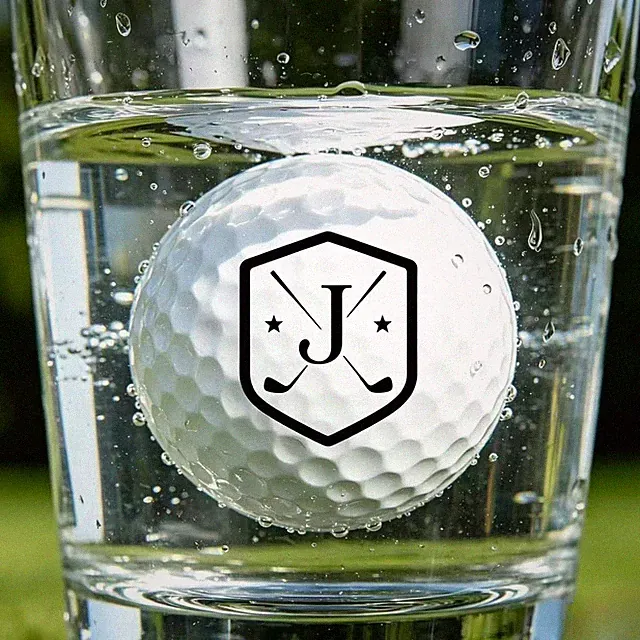 Personalized Golf Ball Monogram Letter A-Z Crossed Clubs Shield Golfer Gift