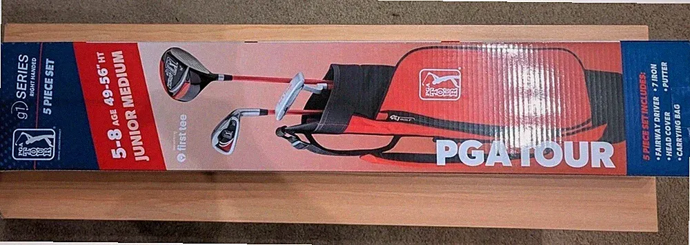 PGA TOUR G1 Junior Medium 5 Piece Golf Club Set (Right-Handed) Red - NEW IN BOX