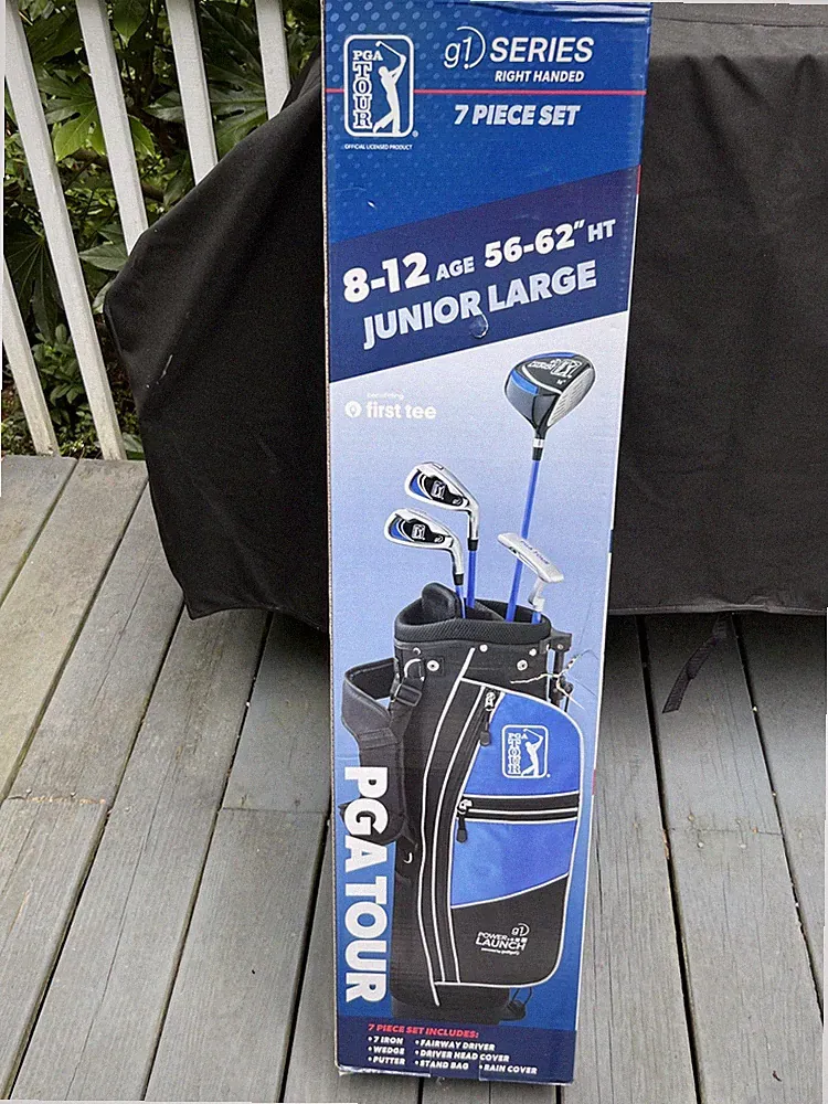 PGA TOUR Junior 7 Piece Golf Club Set Large 8-12 Years 56-62” Right Handed
