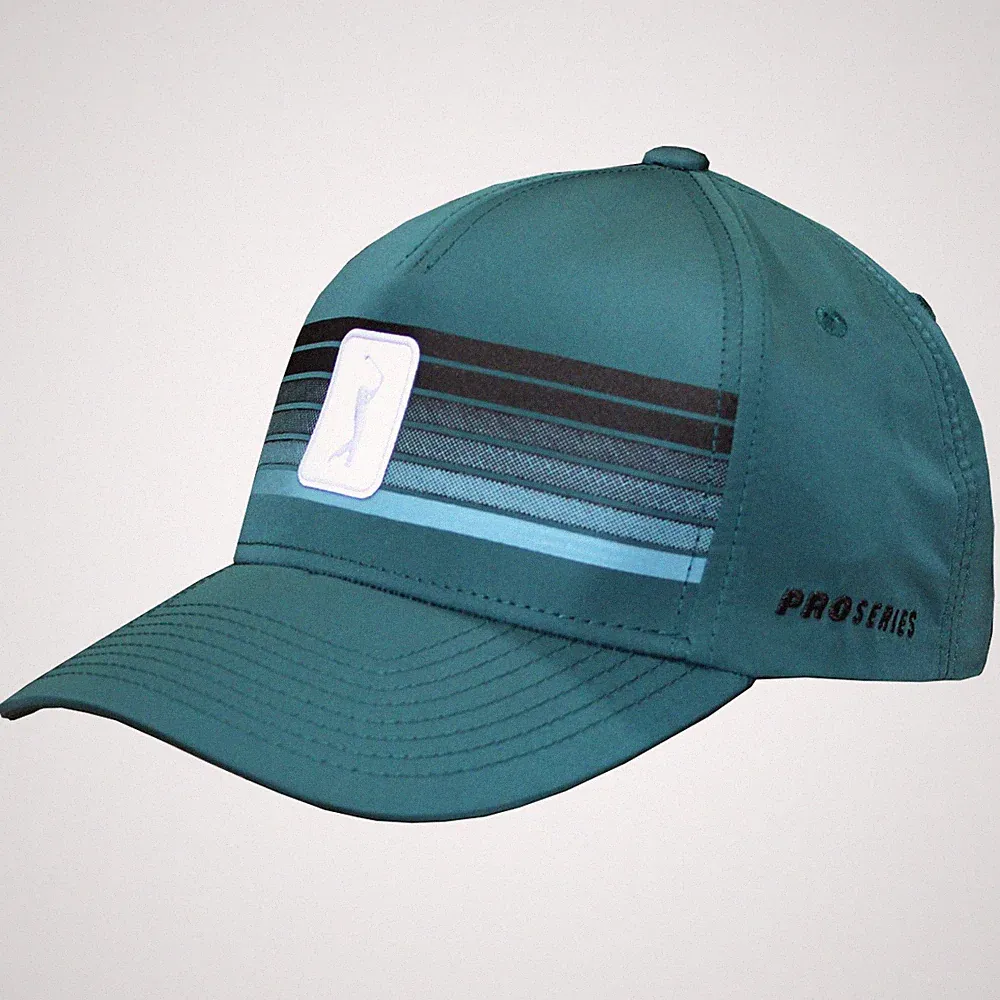 PGA Tour Men's Printed Stripe Adjustable Golf Hat, Brand New