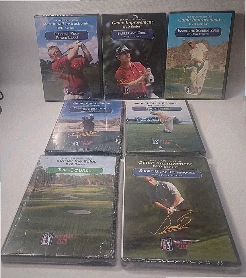 PGA TOUR Partners Club Golf Game Improvement Instruction 6 DVD Set Lot