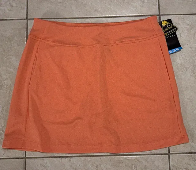 PGA Tour Women’s Golf Skirt Coral Orange Casual Athletic Skirt 50 UPF Med BNWT