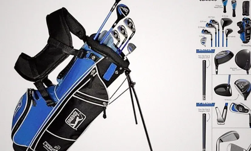 PGA Tour Youth Golf Club Set for Ages 5 Right Handed Ages 8-12: 10 Pc Set (New)