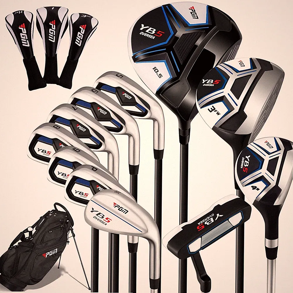 PGM 12/15 Pieces Men's Complete Golf Club Set with Driver, Fairway, Hybrid, I...