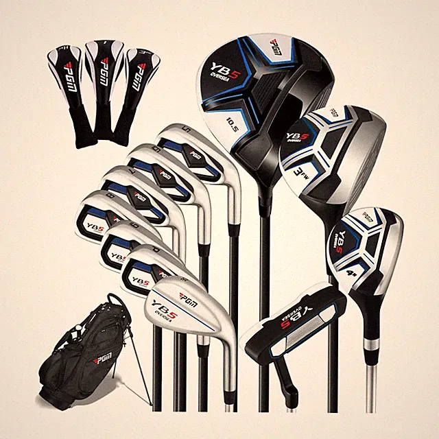 PGM 12/15 Pieces Men's Complete Golf Club Set with Driver, Fairway, Hybrid, I...