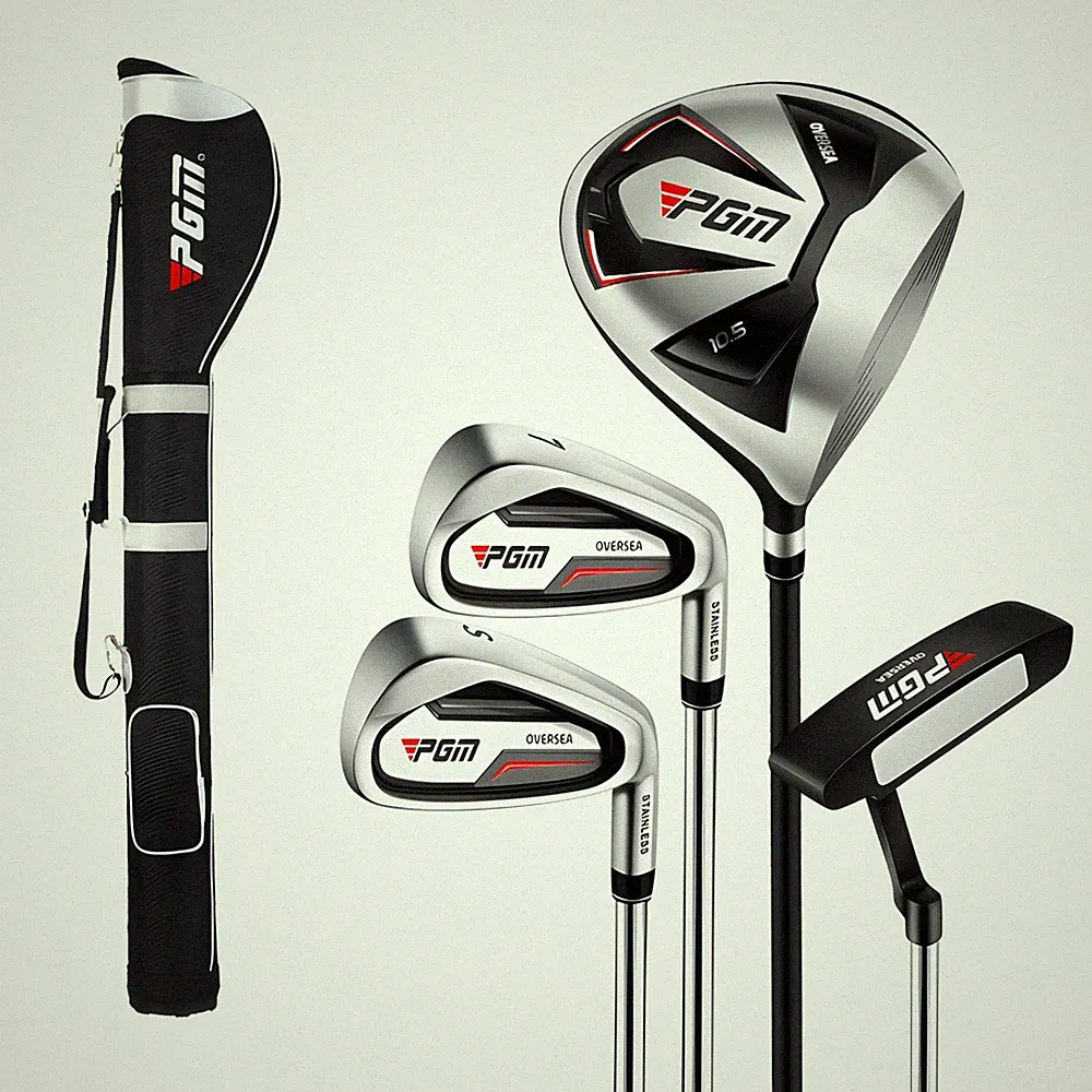 PGM Beginner Golf Clubs Sets OVERSEA for Men 5 Piece Includes Metallic, Black