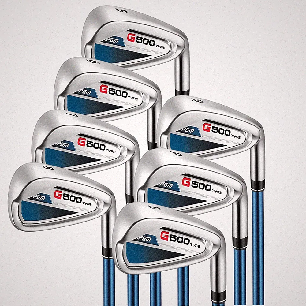 PGM G500 Men's Golf Iron Set, 7 Clubs, Right Hand, Graphite Shafts, R blue