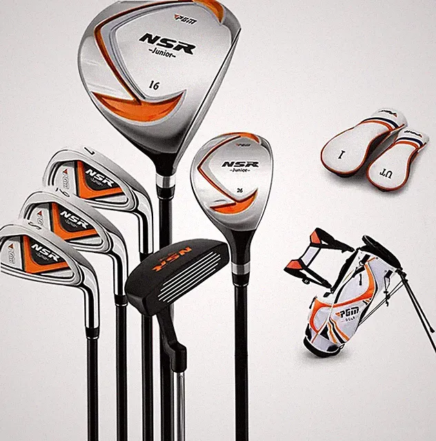 PGM Golf Club Set - 9 Pieces Junior Complete Golf Club Set for Kids Children - R