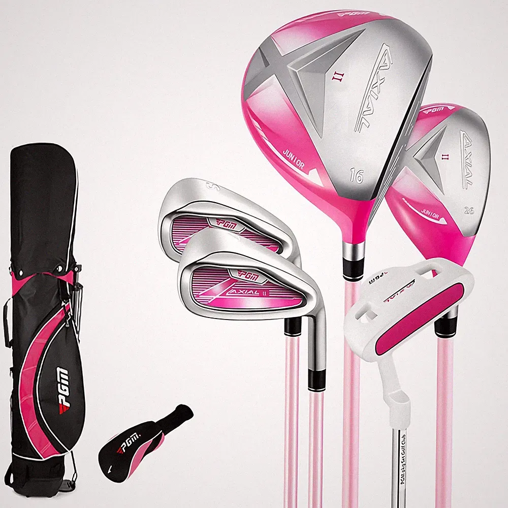 PGM Junior Golf Club, AXIAL Clubs Complete Set Aged 6-8, White Pink