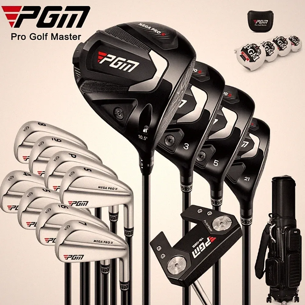 PGM MEGA PRO II Complete Golf Club Set Black Silver 10.5° Driver 3W 5W 21H