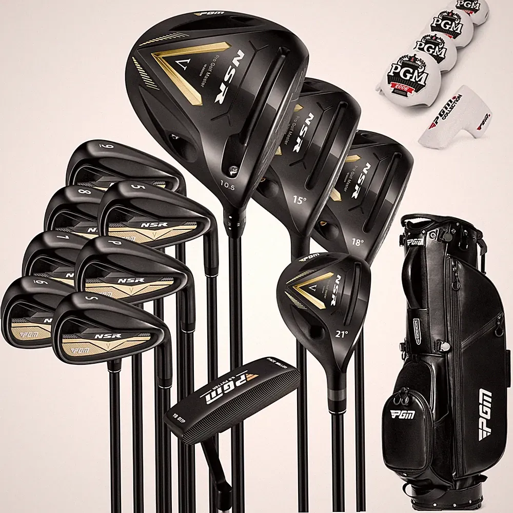 PGM NSR V 18 Piece Men's Complete Golf Club Sets - Adjustable Loft Titanium D...