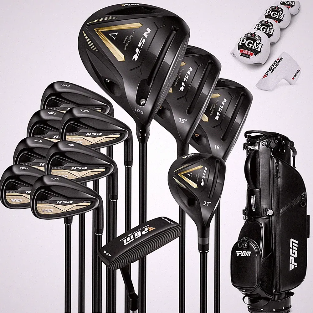 PGM NSR V 18 Piece Men's Complete Golf Club Sets - Adjustable Loft Titanium Driv