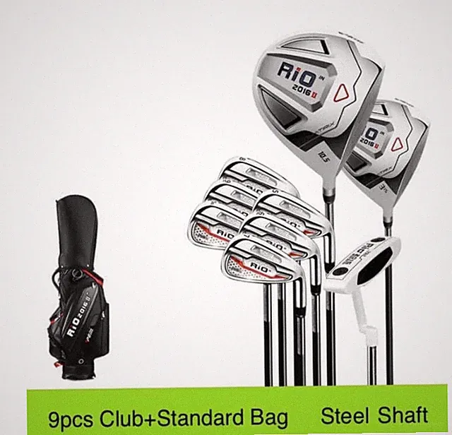 PGM RIO II Golf Clubs Set Steel Alloy Carbon Men Beginner Exercise 9pcs