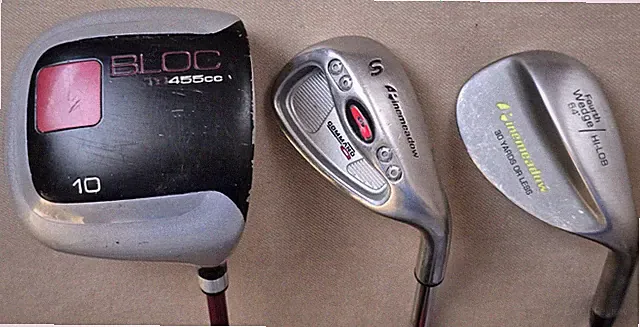 PineMeadow Lot BLOC 455cc 10* Driver, Command Sand, 64* Hi-Lob 4th Wedge RH