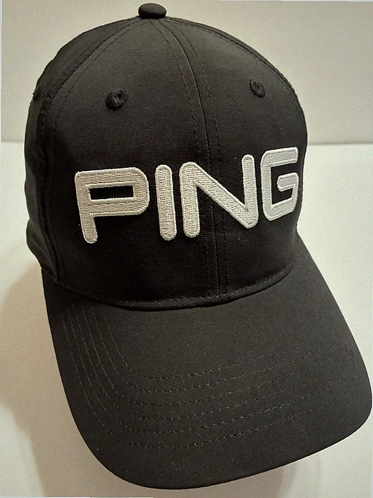 PING Black Golf Hat/Cap Lightweight Embroidered Logo EXCELLENT CONDITION